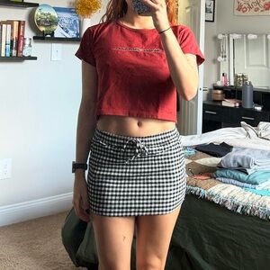 Urban Outfitters Black and White Checkered Skirt